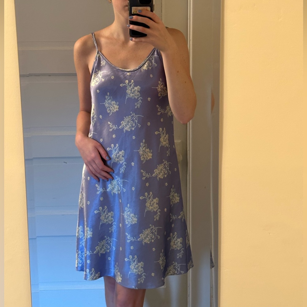 Light blue floral slip dress!